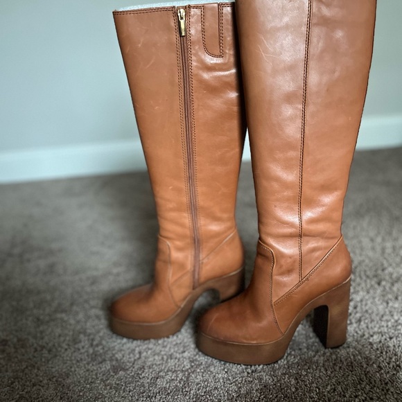 Vince Camino cognac platform boots. No box. Used once - Picture 1 of 3